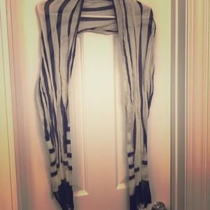 Tory Burch and ivory linen scarf